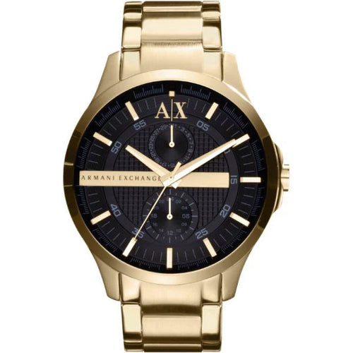 Armani Exchange Hampton AX2122 Men's Chronograph Watch – Black Dial with Gold Stainless Steel Strap