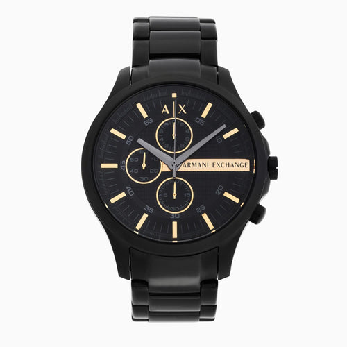 Armani Exchange Hampton AX2164 Men's Chronograph Watch – Black Dial with Black Stainless Steel Strap