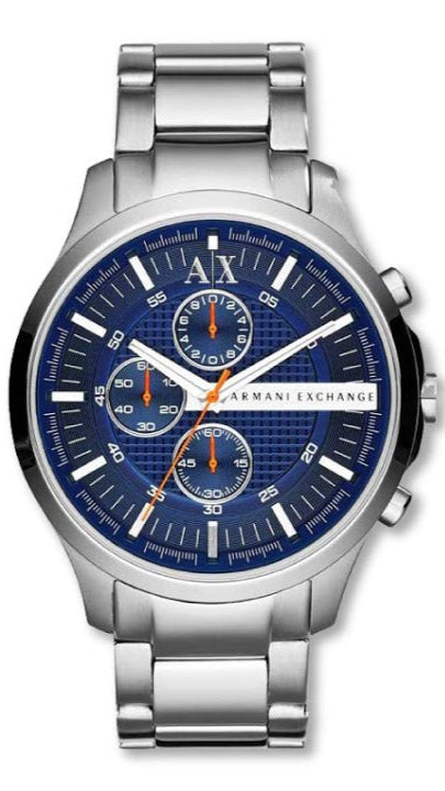 Armani Exchange Hampton AX2155 Men's Chronograph Watch – Blue Dial with Silver Stainless Steel Strap